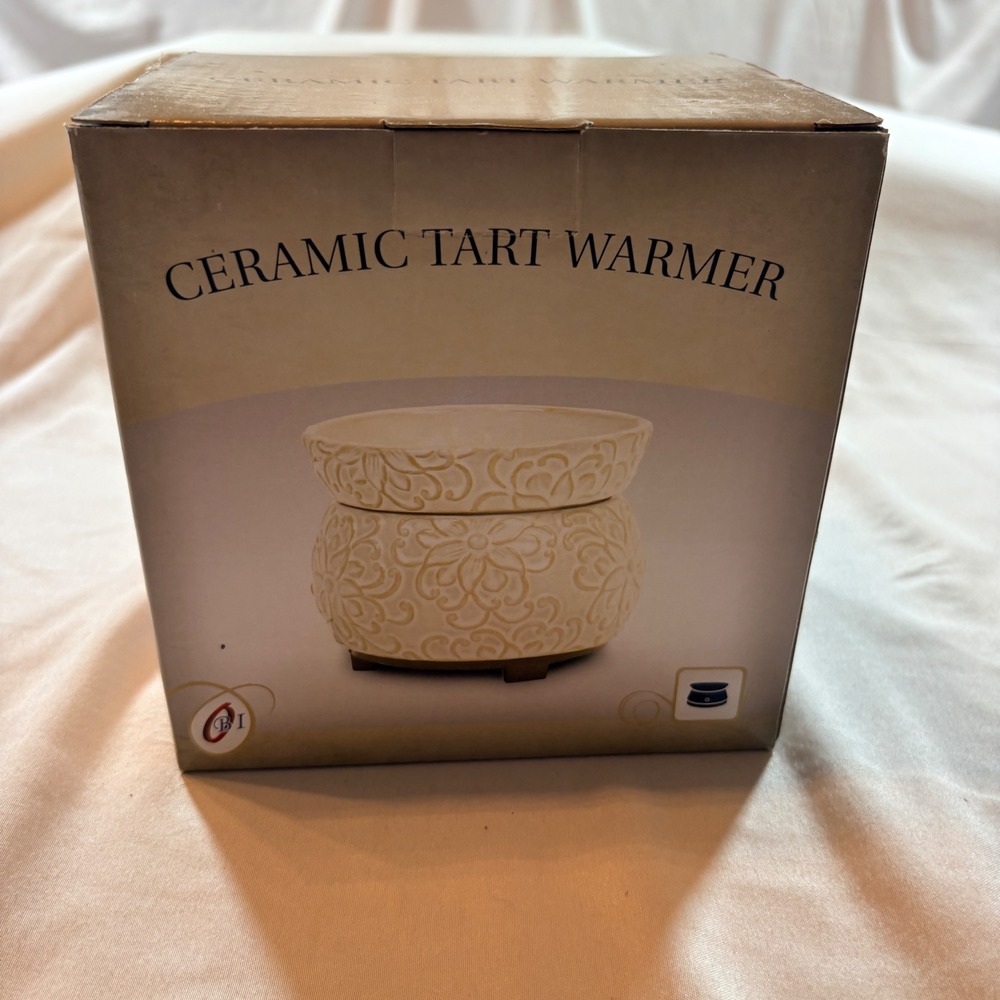 CBI Ceramic Tart Warmer Green Leaf Electric Wax Melter CW246 New In Box